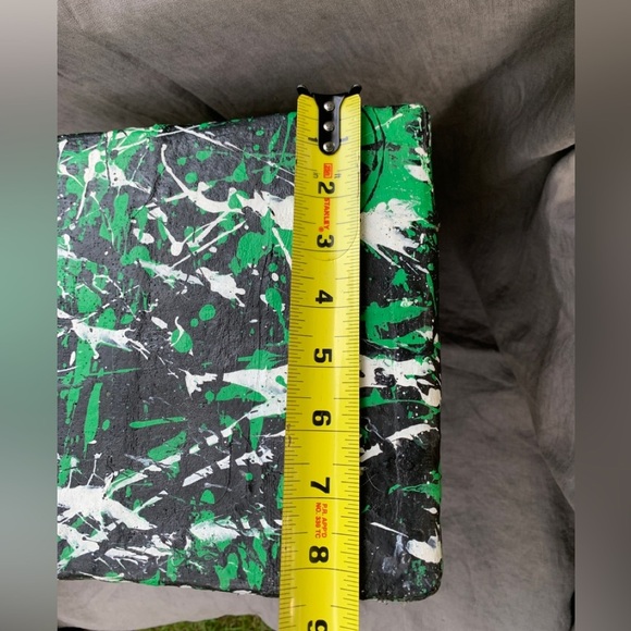 Abstract Original “Z” Face Print Mask Paper Mache 14x10x8 Mixed Media Sculpture - Picture 9 of 11